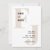 Initials • Modern Monogram Save the Date • Classic
