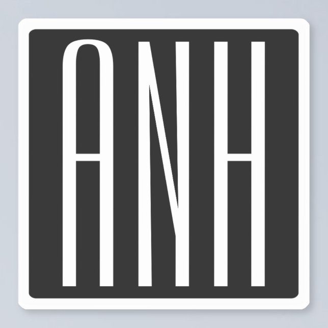 Initials Monogram | White On Black (Creator Uploaded)