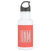 Initials Monogram | White On Coral