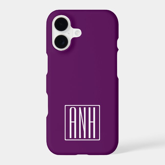 Initials Monogram | White On Deep Purple (Back)