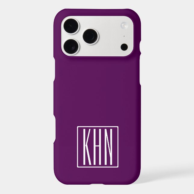 Initials Monogram | White On Deep Purple (Back)
