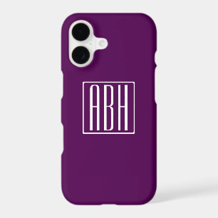 Initials Monogram White On Deep Purple