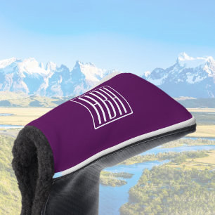 Initials Monogram White On Deep Purple Golf Head Cover