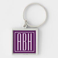 Initials Monogram | White On Deep Purple
