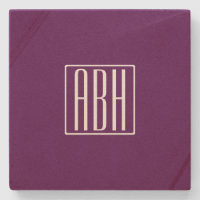 Initials Monogram | White On Deep Purple