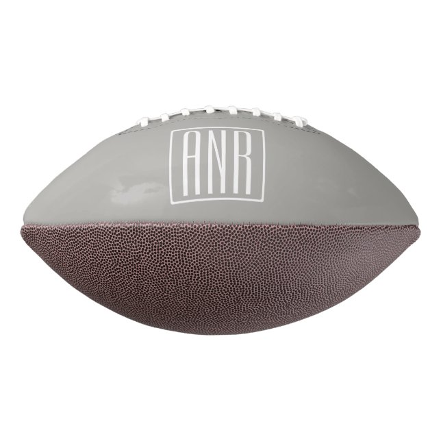 Initials Monogram | White On Light Grey American Football (Rotated 270)