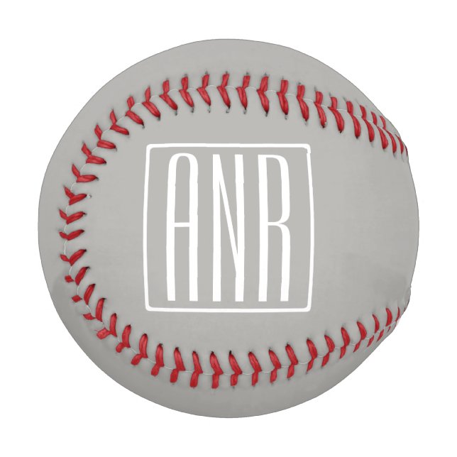 Initials Monogram | White On Light Grey Baseball (Front Left)