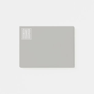 Initials Monogram   White On Light Grey Post-it Notes