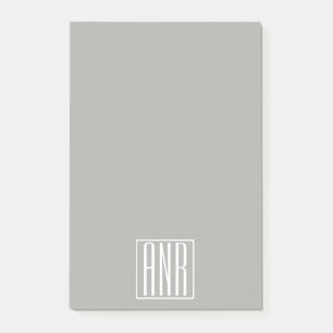 Initials Monogram   White On Light Grey Post-it Notes