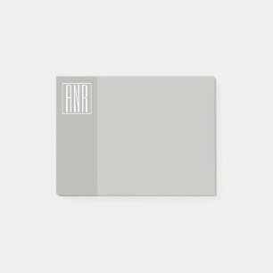 Initials Monogram   White On Light Grey Post-it Notes