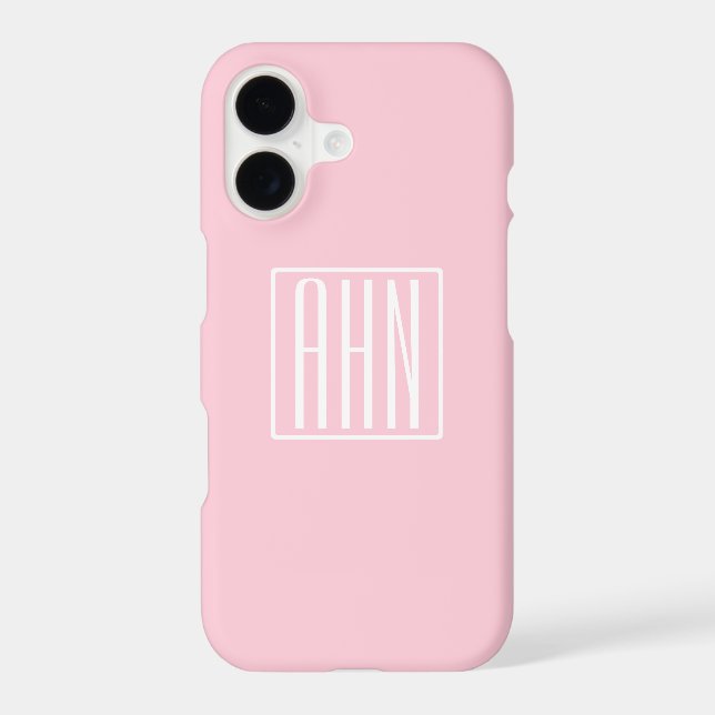 Initials Monogram | White On Light Pink (Back)
