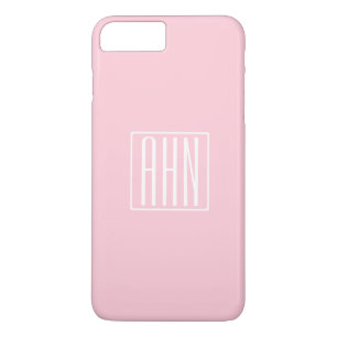 Initials Monogram   White On Light Pink iPhone 8 Plus/7 Plus Case