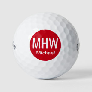 Initials Name Red Golf Balls
