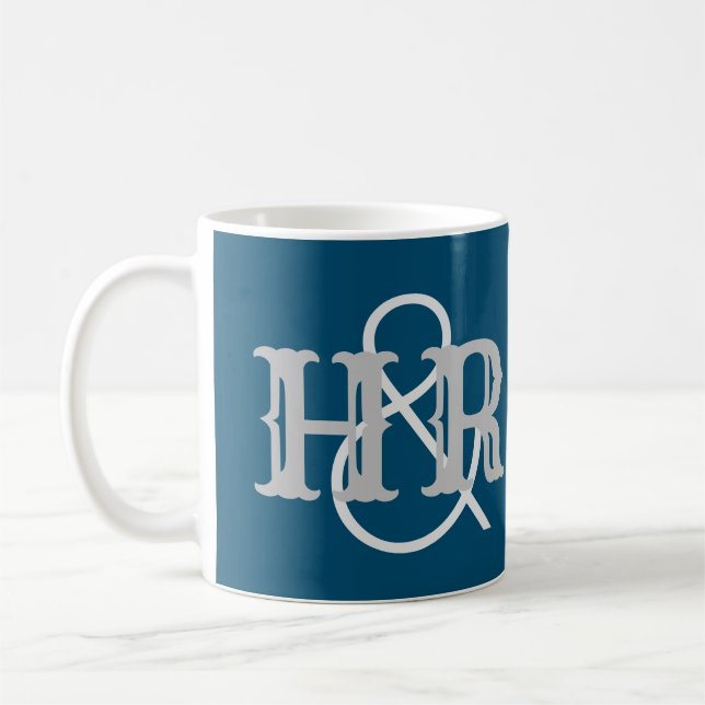 Initials of a Happy Couple on a Coffee Mug (Left)