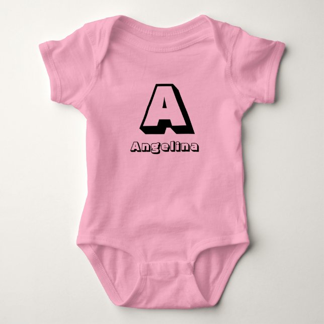 Initials Personalised Baby Bodysuit (Front)