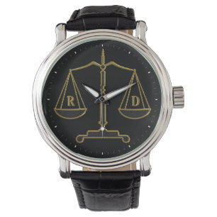 Initials Scales of Justice   Law Best Gifts Watch