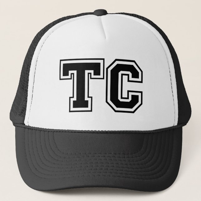 Initials 'TC' Monogram Trucker Hat (Front)