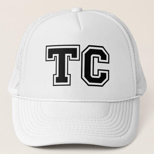 Initials 'TC' Monogram Trucker Hat (Front)