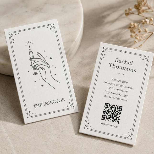 Injector Black Celestial Tarot Booking Business Card (Creator Uploaded)