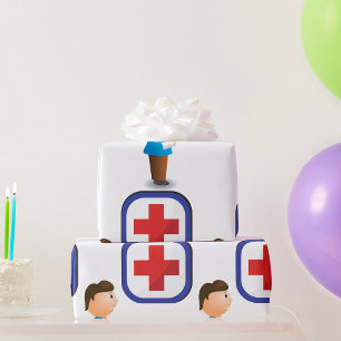 Injured Boy Hospital Care Wrapping Paper