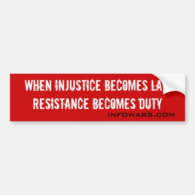 Injustice Bumper Sticker (Front)
