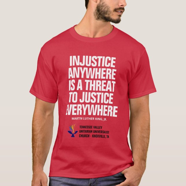Injustice / Justice Red T-Shirt (Front)