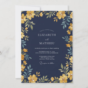 Ink Amber Foliage Eucalyptus Wedding Invitation