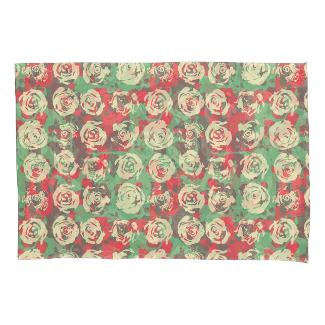 Ink and Roses Harmony - Seamless Pattern Pillowcase (Front)