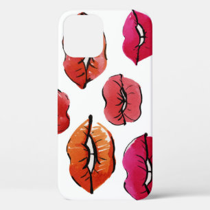 Ink and watercolor lips set iPhone 12 case