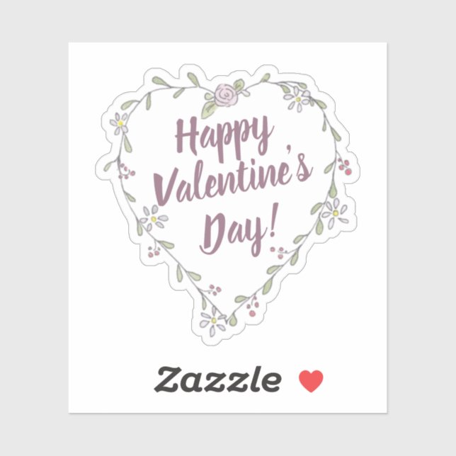 Ink and Watercolor Twiggy Floral Valentine Wreath (Sheet)