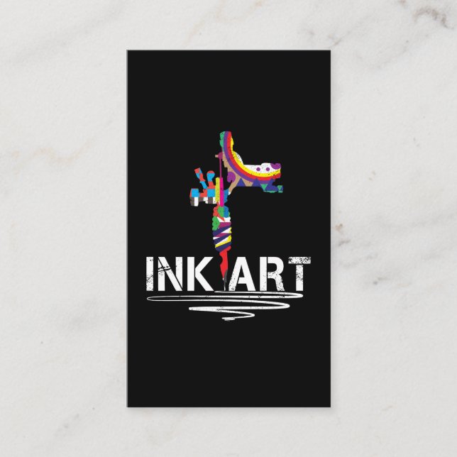 Ink Art tshirt Tattoo Equipment Tattoo Artist Business Card (Front)