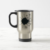 Ink Blot Four Leaf Clover Botanical Travel mug