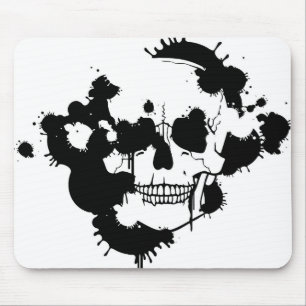 Ink Blots Creating A Skull Silhouette Mouse Mat
