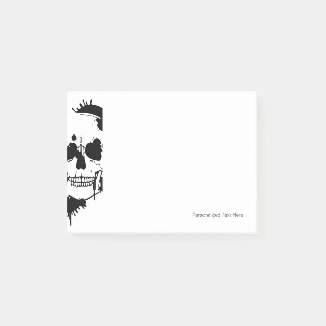 Ink Blots Creating A Skull Silhouette Post-it Notes (Front)