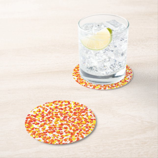 Ink Blotted Background by Shirley Taylor Round Paper Coaster (Insitu)