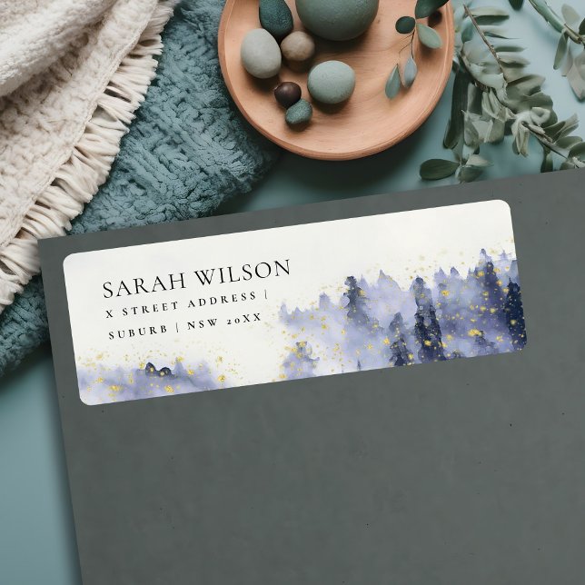 INK BLUE WATERCOLOR LANDSCAPE TREE FOLIAGE ADDRESS (Creator Uploaded)