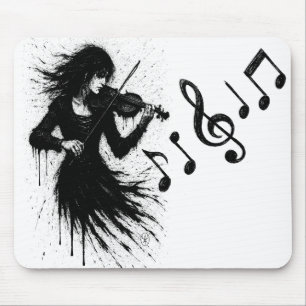 Ink‑Born Violinist in the Storm of Sound Mouse Mat