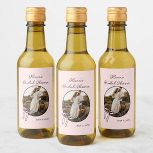 .ink Bow Bridal Shower Favour Mini Wine Label