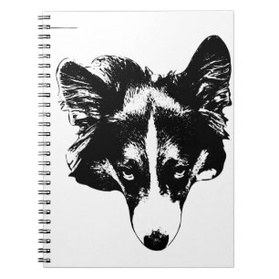 ink-bright curious face notebook
