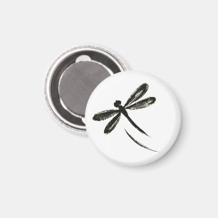 Ink Brush Dragonfly – Minimalist Insect Art on Magnet