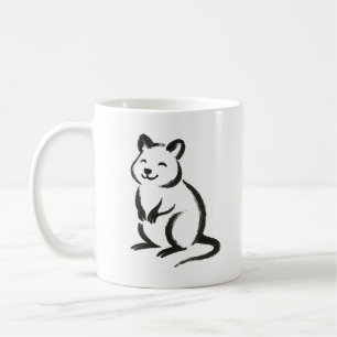 Ink Brush Quokka – Minimalist Animal Design on  Coffee Mug