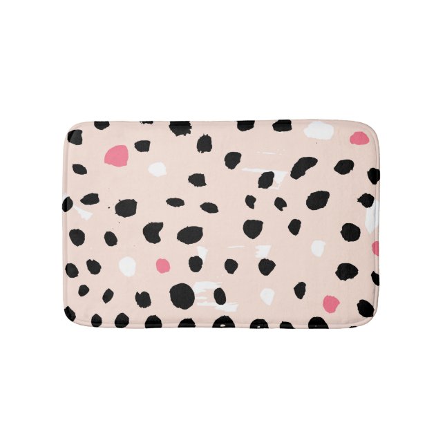 Ink Brush Strokes: Artistic Texture Bath Mat (Front)