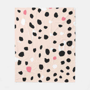 Ink Brush Strokes: Artistic Texture Fleece Blanket