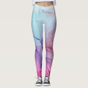 Ink Cloud Swirl Abstract Trendy Violet Blue Purple Leggings