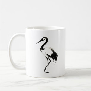 Ink Crane Illustration – Zen Coffee Mug