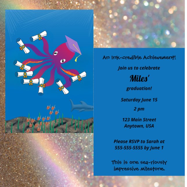 Ink-credible Achievement Grad Party Invitation (Creator Uploaded)