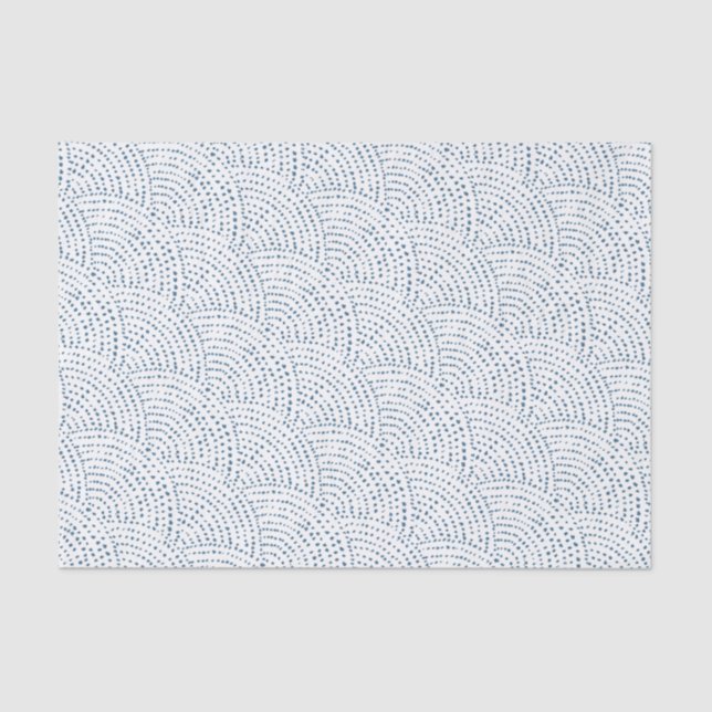 Ink dot scales - Blue D on white Tissue Paper (Front)