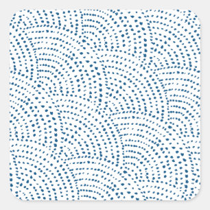 Ink dot scales - classic blue on white square sticker