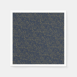 Ink Dot Scales - navy and gold Napkin