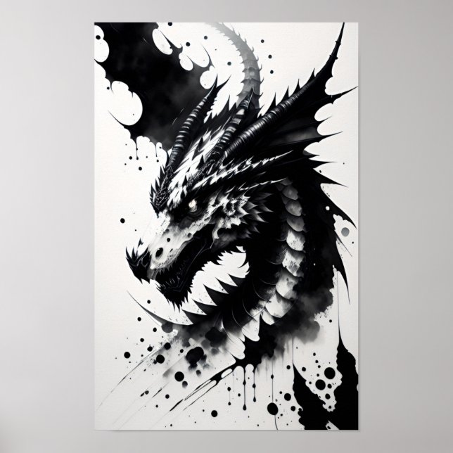 Ink dragon head poster (Front)